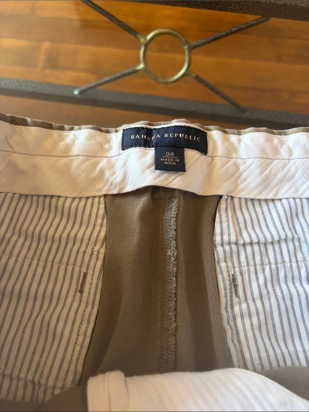 Banana Republic Men's Khaki Flat-Front Shorts